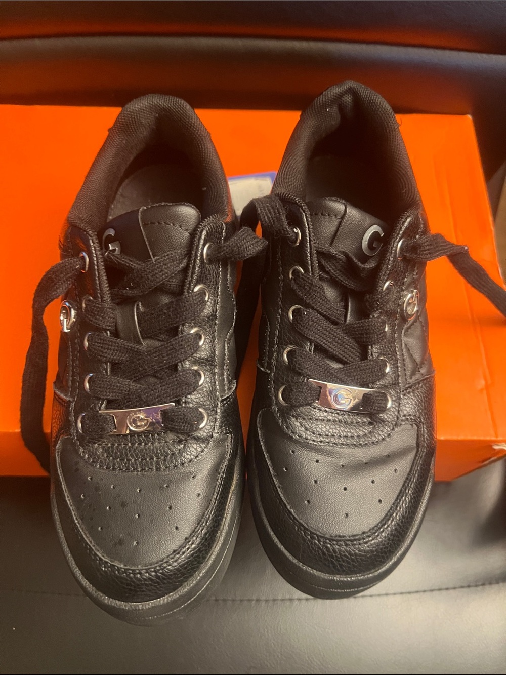 Kids Black Low-Top Lace-Up Sneakers